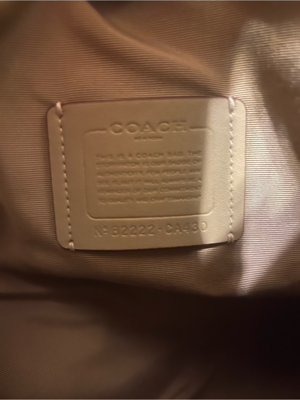 Coach Cammie Pebbled Leather Colorblock Chain Shoulder Bag Ivory Blush CA430 - Picture 14 of 14